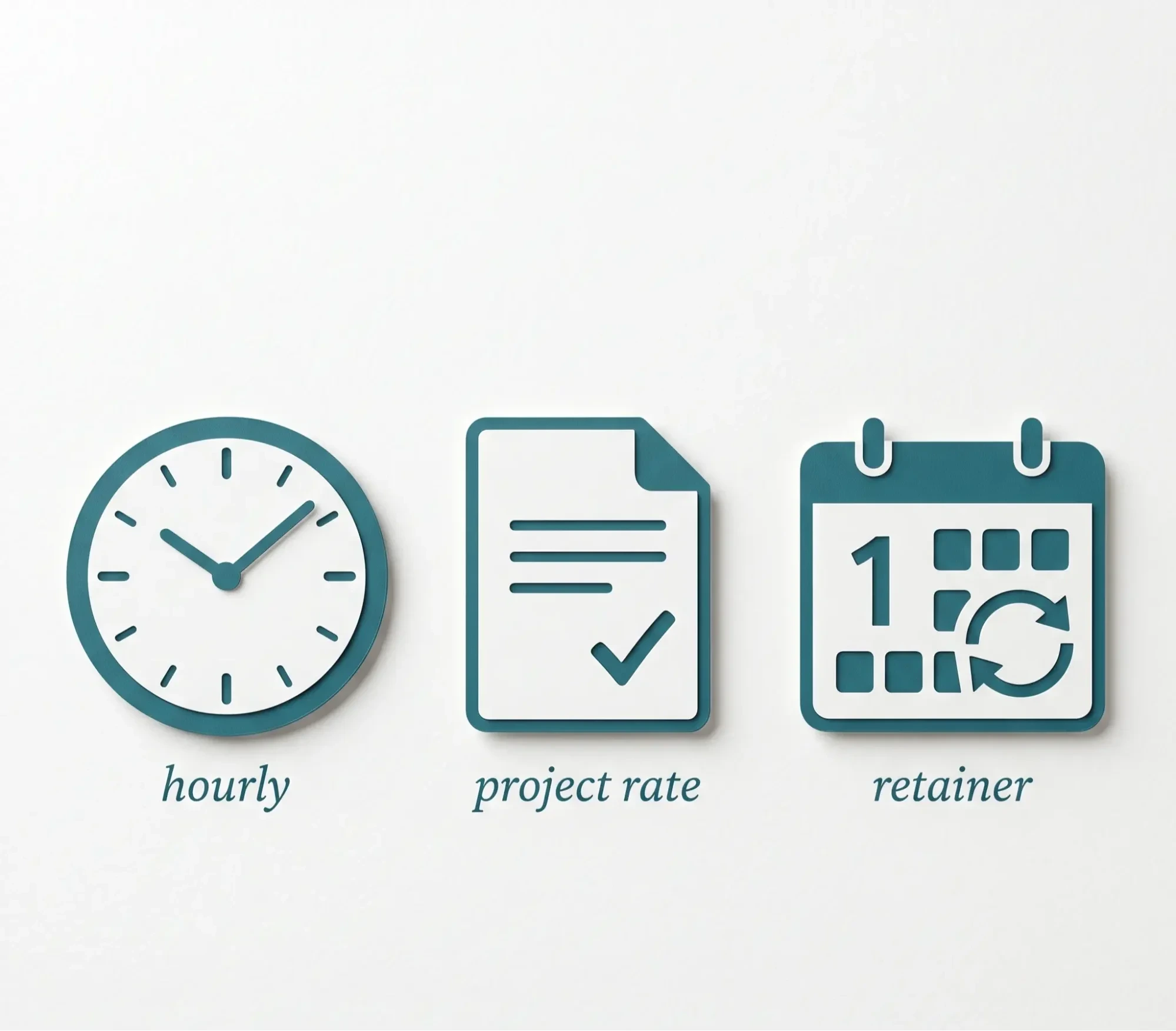 Hourly, project, and retainer pricing options for freelancers