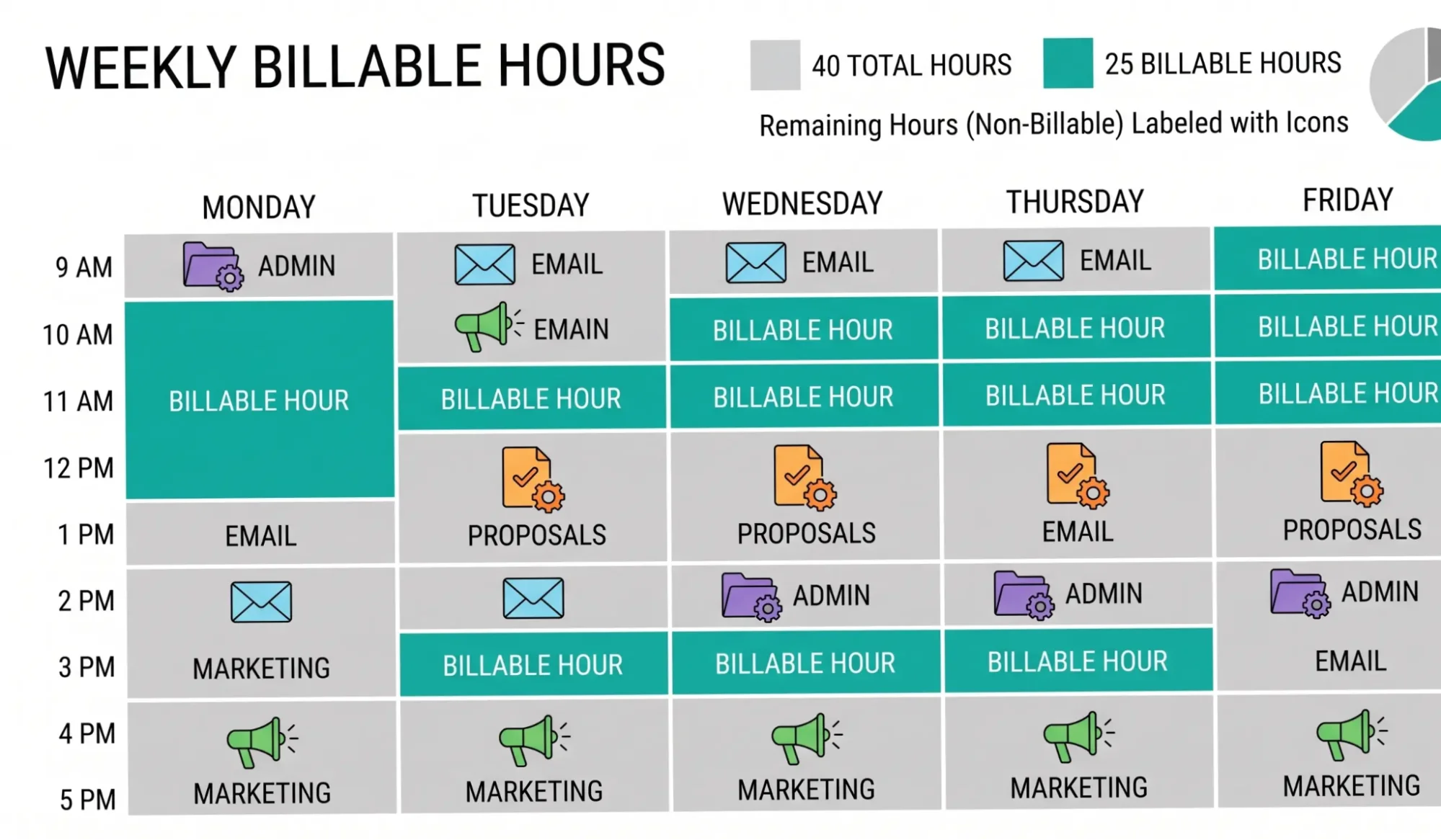 Billable hours are lower than total working hours